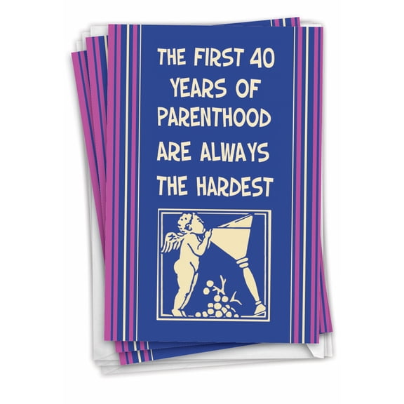NobleWorks Pack of 3 Funny Mother's Day Greeting Cards with Envelopes (1 Design, 3 Each) First 40 Ephemera Mothers Day C0074MDG-C3x1