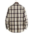 thumbnail image 5 of GaThRRgYP Men's Long Sleeve Flannel Shirts,New Casual Fashion Men's Plaid Shirt Loose Youth Long Sleeve Turndown Collar Blouse Shirt, 5 of 6