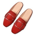 thumbnail image 7 of NOKIO Buckle Flats Comfortable Slip on Women Mules Flats Shoes Backless Loafers Women's Spring And Autumn New Flat Square Head Casual Shoes Women'S Flat Mules, 7 of 7