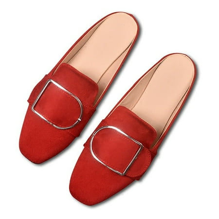 

adviicd Running Shoes Womens Leather Flip Flops For Women Ladies Fashion Solid Color Suede Lace Up Comfortable Thick Sole Casual Shoes Red 8