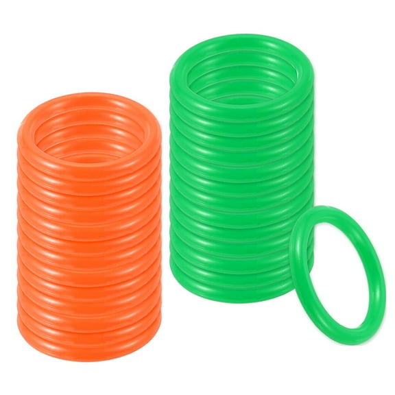 Uxcell Plastic Ring-Toss Rings for Bottles Carnival Rings Plastic Hoops 2 Inch Orange/Green 100 Pcs