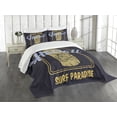 thumbnail image 3 of Ambesonne Tiki Bar Quilted Bedspread Set 3 Pcs, Aloha Hawaiian, Queen Size, Indigo Apricot Pale Blue, 3 of 5