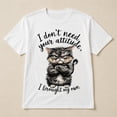 thumbnail image 3 of Funny Grumpy Cat Graphic T-Shirt, Unisex Classic Fit Cotton Tee, S-4XL, 3 of 9
