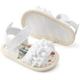 thumbnail image 3 of Infant Baby Girls Summer Sandals with Flower Soft Sole Newborn Toddler First Walker Crib Dress Shoes, 3 of 7