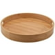 thumbnail image 1 of Round Serving Bamboo Wooden Tray for Dinner Trays Tea Bar Breakfast Food Container Handle Storage Tr, 1 of 5