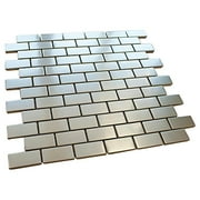 Matte Stainless Steel Mosaic Tile Brick Pattern for Bathroom and Kitchen Walls Kitchen Backsplashes
