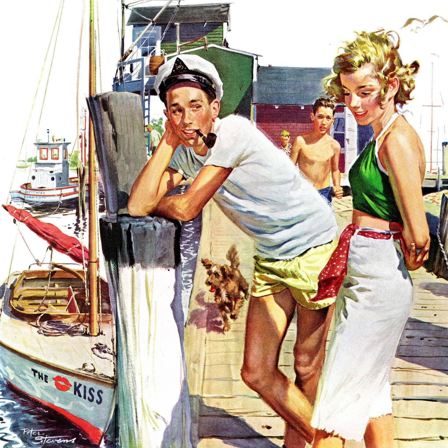 "Checking Her Out" Painting Print on Wrapped Canvas