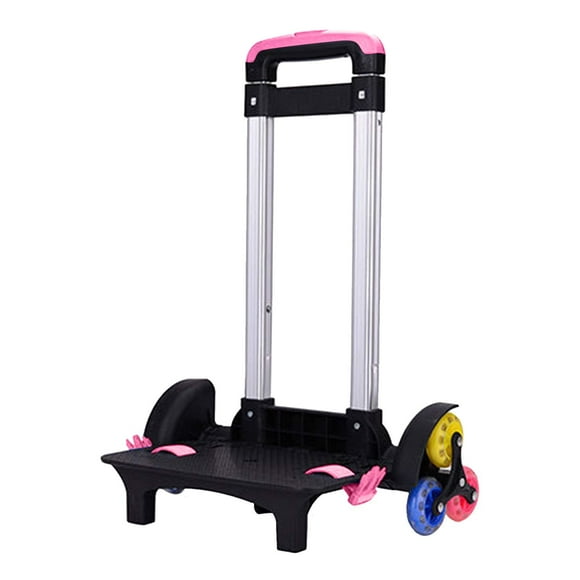 Backpack Trolley Wheeled Trolley Aluminium Alloy Foldable Hand Cart 6 Wheels Rolling Luggage Carts for Kids School