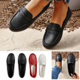 thumbnail image 7 of Lovskoo Women's Leather Flats Shoes Leisure Loafers Shoes Slip On Work Shoes Comfort Walking Shoes Black, 7 of 7