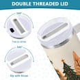 thumbnail image 3 of Yayeee 40oz Stainless Steel Tumbler with Straw and Handle Double-Wall Insulated Travel Water Bottle, Brown Christmas Trees, 3 of 8