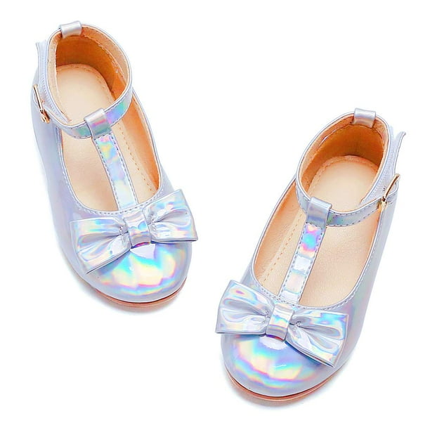 Felix Flora girls Mary Jane Flat Dress Shoe for Toddler Little Kid Party School 11 Little Kid Silver