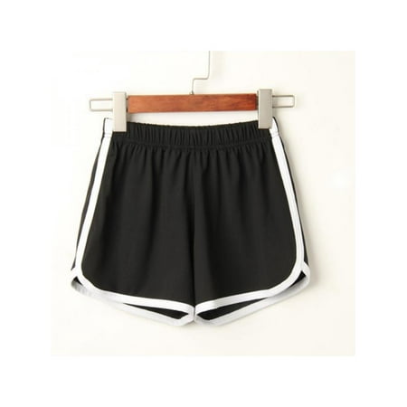 Women High Elastic Waist Beach Casual Running Shorts Workout Fitness Yoga Shorts