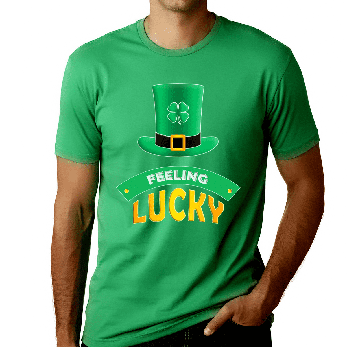 Big and Tall T-shirt Patricks Day Funny Leprechaun Drunk Irish Green Tee St