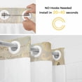 thumbnail image 2 of No Hook Shower Curtains with Snap-in Liner Set, Teal Tulip Butterfly Waterproof Hotel Style Bathroom Shower Curtain, Beige Turquoise Floral Vintage Rustic Breathable Mesh Top Bath Curtains 66''x72'', 2 of 9