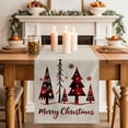 thumbnail image 2 of Christmas Tree Table Runner 36 Inches, Xmas Red Buffalo Plaid Snowflakes Vintage Bed Runner Dresser Scarves Tabletop for Indoor Outdoor Parties/Ceremony/Banquet, 13"x 36", 2 of 8