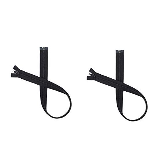 #5 Nylon Coil Separating YKK Lightweight Black Jacket Zippers - 2 Zippers Per Pack - Made in The United States - Choose Your Length