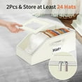 thumbnail image 6 of Aokeyee Hat Boxs for Baseball Caps - 2PCS Hat Organizer for Closet Stackable Storage with Clear Window Lid, Breathable Fabric (Beige), 6 of 6