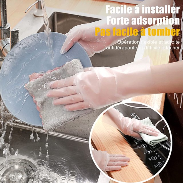 100 guantes desechables TPE, guantes de trabajo sin polvo, impermeables, guantes de seguridad alimentaria para cocina (grande) ShuxiuWang 8390612279485