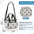 thumbnail image 3 of Insulated Cooler Bag with Multiple Pockets Lightweight Lunch Box Tote for Travel Beach Camping Office Traditional Snowflakes Motifs, 3 of 7