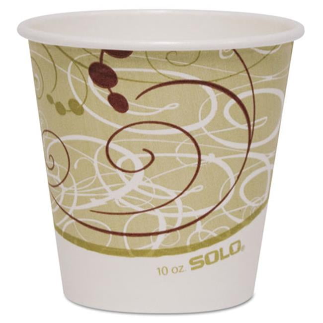 Solo Cup 410SMSYM Polycoated Hot Paper Cups, 10 oz. Symphony Design