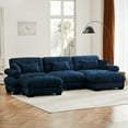thumbnail image 5 of Blue Ottoman for Modular Sectional Sofa, Single Sofa, Ottoman Seat for Convertible Sectional, Velvet Sofa Couch for Living Room, Bedroom, Apartment, 5 of 8