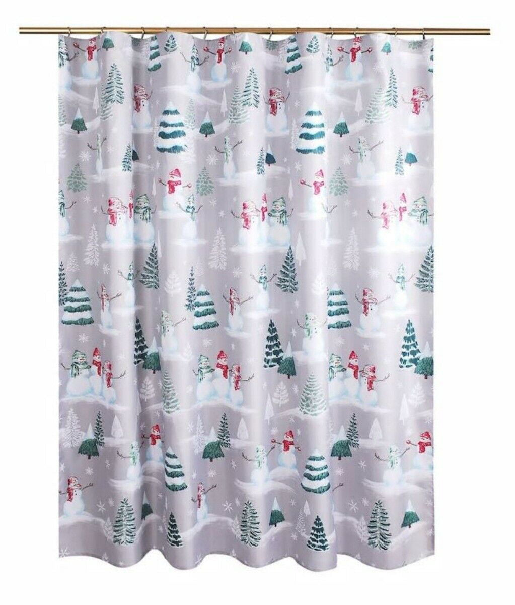Blue Floral Garden Butterfly 100% Polyester NEW Lenox Printed Shower Curtain 