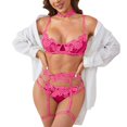 thumbnail image 1 of Gibobby Conjuntos de bragas de encaje Conjunto de Ropa Interior Sexy para Mujer Lenceria Erotica De Encaje con Cuello Sensual Lenceria Sexy para Mujer(Rosa caliente, G), 1 of 5