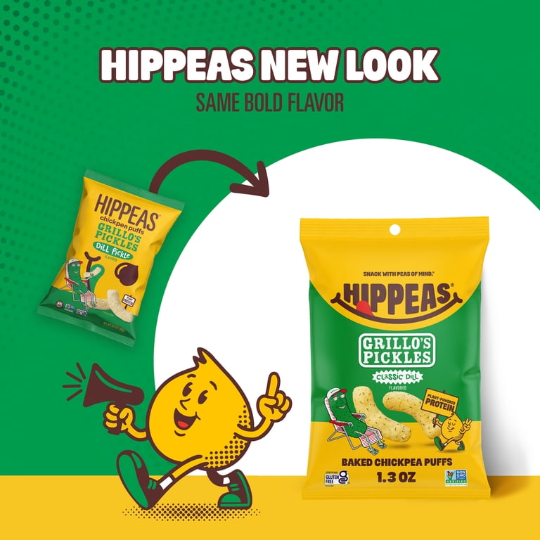 HIPPEAS Grillo's Puffs Chickpea Snacks, 1.37 oz, Gluten and Non