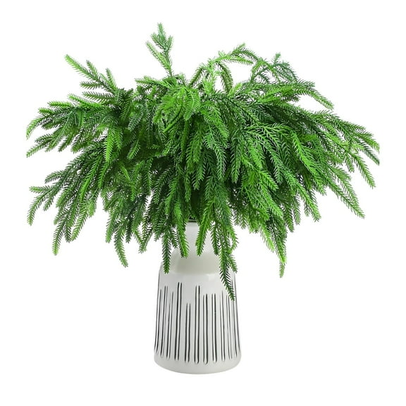 20 Pcs 17.8 in（45 cm）Artificial Norfolk Pine, Realistic Lemon Kitchen Decor, Long-lasting Soft Pine Needles for Christmas Holiday Decoration, Easy Maintenance
