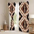 thumbnail image 3 of jejeloiu Rustic Farmhouse Cabin Black Out Curtains,Aztec Boho Geometric Curtains Pack of 2 (42x63 Each),Brown Rhombus Triangle Bedroom Curtains For Girls Boys,Luxury Bedroom Decor, 3 of 6
