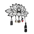 thumbnail image 2 of IVV Flower Design Coat Hooks Hanger, Wall Mounted Key Holder with 5 Hooks, Home Decor Gifts Entryway Kitchen Bathroom Storage Organizer, 12.59×8.95inch, Black, 2 of 8