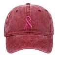 thumbnail image 1 of Unisex Cancer Awareness Ribbon Embroidered Baseball Cap for Outdoor Sports and Casual Hop Style, 1 of 4