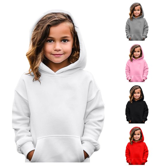 RMGVDSD Girls Casual Long Sleeve Hoodies Letter Graphic Print Pullover Hooded Sweatshirt Tops with Pocket Loose Fit Hoodie Fall Daily Wear Versatile Tops 9-10 Years