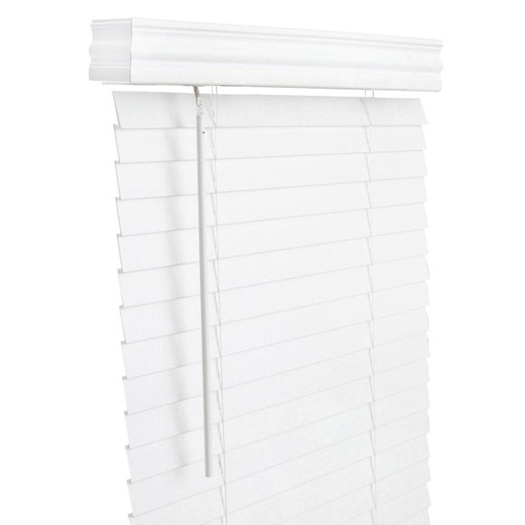 Persianas Living Accents de madera sintética, color blanco, 152 x 109 cm, inalámbricas