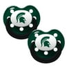 Baby Fanatic NCAA 2 Pack Baby Pacifier Michigan State, Holes