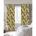 thumbnail image 4 of Sunflowers Blackout Curtains for Bedroom Living Room Darkening Curtains 96 Inches Long Beige Botanical Yellow Florals Butterfly Window Curtain 2 Panels Set Window Treatment Grommet Drapes 52"x96", 4 of 9