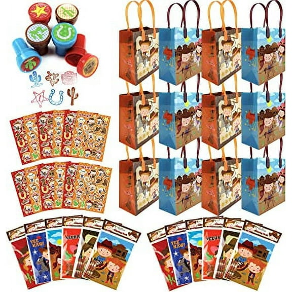 Tinymills Western Party Favor Bundle, Reusable Bags for Kids, 60 Pieces