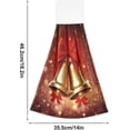 thumbnail image 3 of GZHJMY Christmas Bell Hanging Tie Towels Set of 2, Soft Absorbent Kitchen Hand Towels with Hanging Loops for Kitchen Bathroom Farmhouse Home Decor, 18.2 x 14 Inch Wash Cloths, 3 of 7