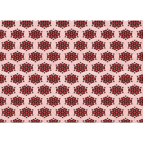 Ahgly Company Indoor Rectangle Patterned Deep Rose Pink Area Rugs, 8' x 12'