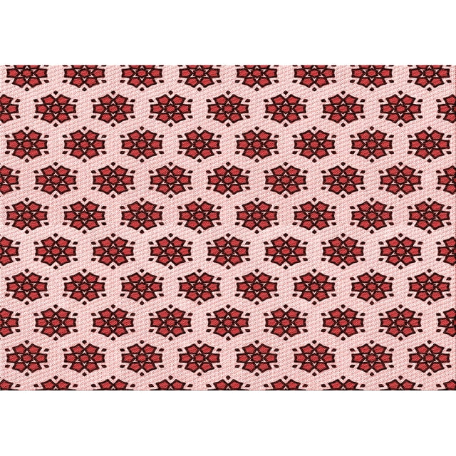 Ahgly Tapis Rectangulaire Lavable en Machine Intérieur Transitionnel Rose Profond, 7 Pieds x 10 Pieds