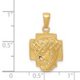 thumbnail image 3 of 14k Yellow Gold Solid Gold Polished 2-D Small Jesus Head with Crown Charm Pendant, 3 of 7