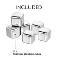 thumbnail image 2 of JS Gourmet 6 Pcs Reusable and Refreezable Stainless Steel Stones Ice Cubes for Whisky, 2 of 8