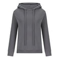 thumbnail image 4 of Women's Hoodies Sweatshirts Long Sleeve Solid Fleece Warm Trendy Tops Pullovers Gray,M, 4 of 6