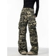 thumbnail image 3 of Camouflage Cargo Pants Women's Loose Wide Leg Jeans, 3 of 8