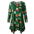 thumbnail image 5 of LARACE Plus Size Halloween Tops Tunic Tops 3/4 Roll Sleeve Floral Printed Blouses Long Sleeve Shirts Flower45 1X, 5 of 7