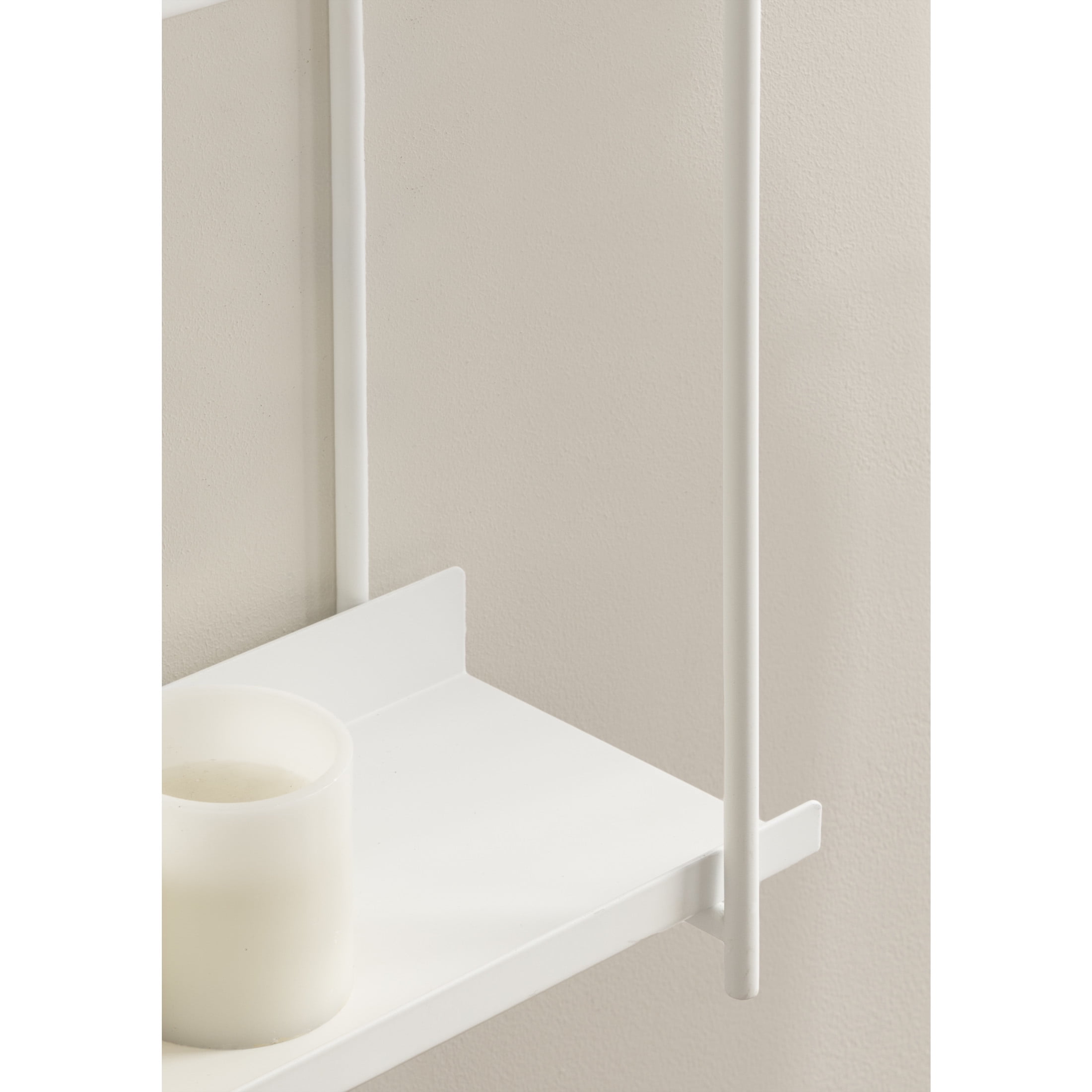 Kate and Laurel Dominic Modern Metal Bathroom Shelf, 20 x 7 x 30, White, Contemporary Sleek 3-Tier Floating Shelves for Wall Decor, Display, and Over Toilet Storage