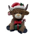 thumbnail image 5 of CoudarTitie Christmas Highland Cow Statue Holiday Decoration for Cabinet Office Tea Room Gift Box, 5 of 9