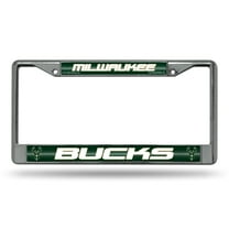 Milwaukee Basketball Bucks Standard Size Chrome License Plate Frame - It Sparkles! - Let's Go!