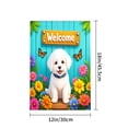thumbnail image 4 of Amhnf Welcome White Dog Garden Flag With Flowers And Butterflies For Home Outdoor Garden Yard Decor 12x18 inch, 4 of 5