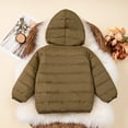 thumbnail image 4 of Curuila Infant Boys Girls Coat Long Sleeve Solid Color Crew Neck Lightweight Winter Jacket With Hood Coffee Size 6-9 Months, 4 of 4